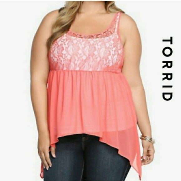 torrid Tops - 💥TORRID Coral Sheer Strappy Tank Top! 🥰